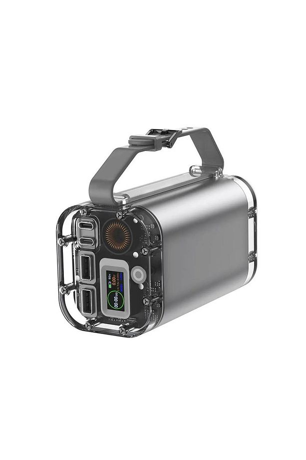 Taşınabilir Powerbank Dijital Ekranlı Fenerli SOS İşlevli Wiwu P003 40000mAh 100W IP67 Gri - 5