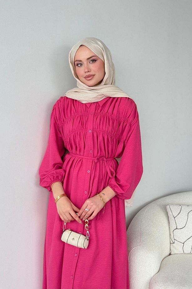Semiz Gipeli Elbise Pembe - 2