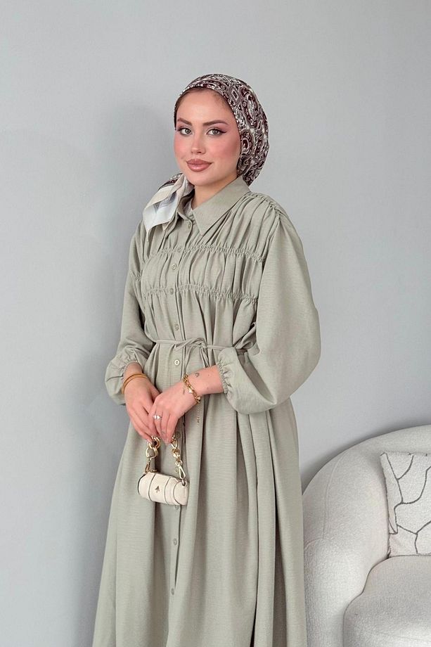 Semiz Gipeli Elbise Mint - 2