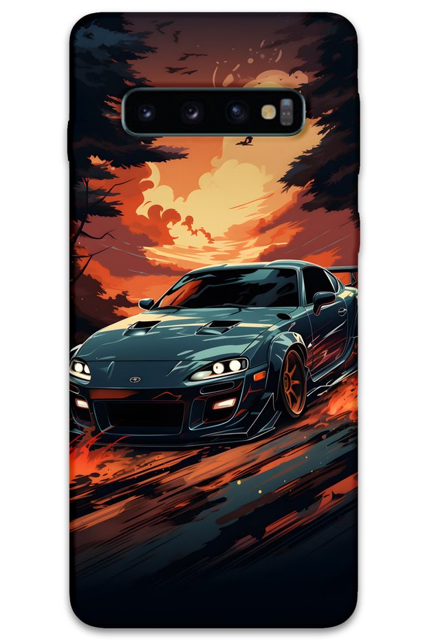 Galaxy S10 Plus Compatible Car Pattern Phone Case + Screen Protector - 5766