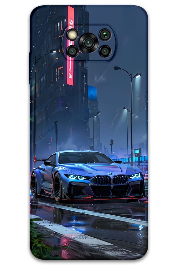 حافظة هاتف متوافقة مع نمط السيارة Poco x3 Pro + واقي شاشة - 5767