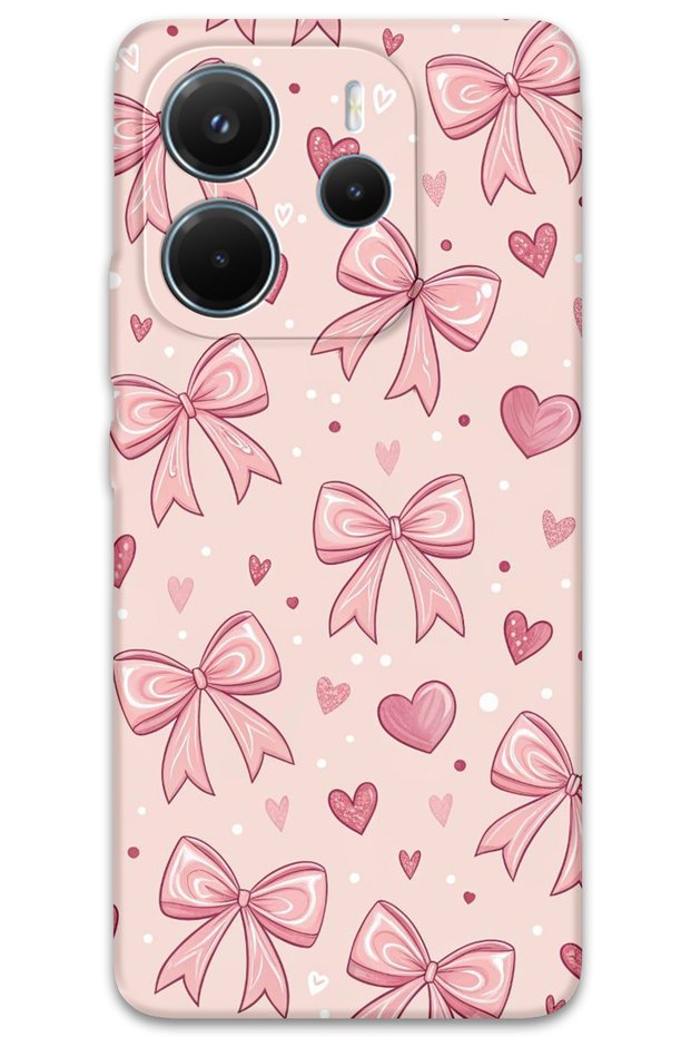 Xiaomi Redmi Note 14 4g Compatible Ribbon Pattern Phone Case + Screen Protector - 5802