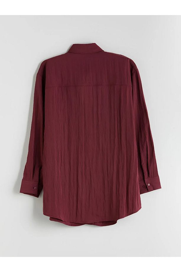 LCW Modest Bordo Dokulu Kadın Gömlek Tunik - 4