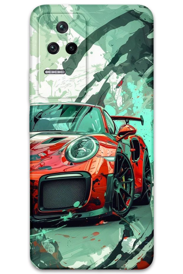 Poco F4 Compatible Car Pattern Phone Case + Screen Protector - 5765