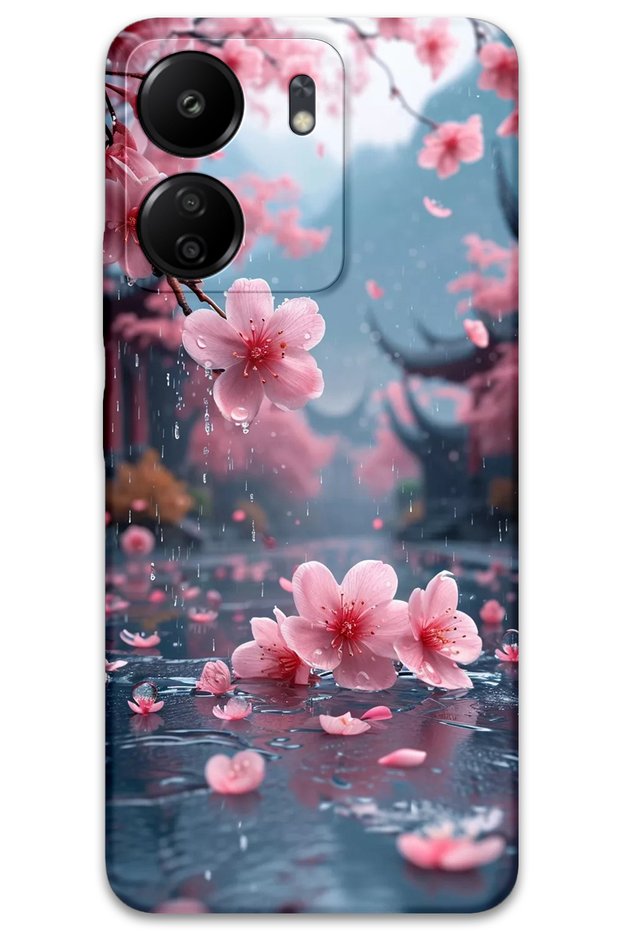 Poco C65 Compatible Flower Pattern Phone Case + Screen Protector - 5794