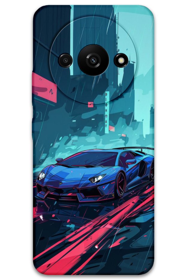 حافظة هاتف متوافقة مع نمط السيارة + واقي شاشة لهاتف Xiaomi Redmi A3 - 5763