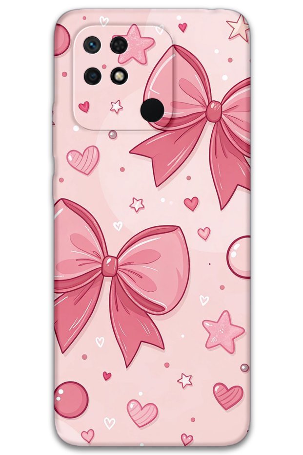 Poco C40 Compatible Ribbon Pattern Phone Case + Screen Protector - 5803