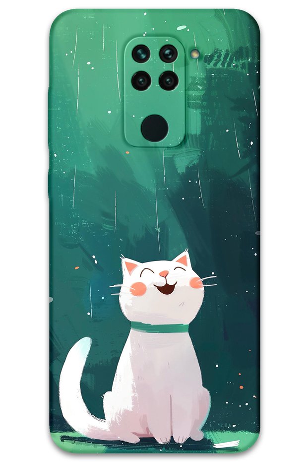 Xiaomi Redmi Note 9 Compatible Cat Pattern Phone Case + Screen Protector - 5781