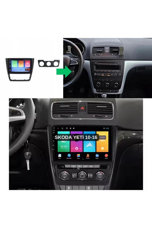 Skoda Yeti Android GPS Carplay 2+32 GB Multimedya Teyp (2010-2016) - 1