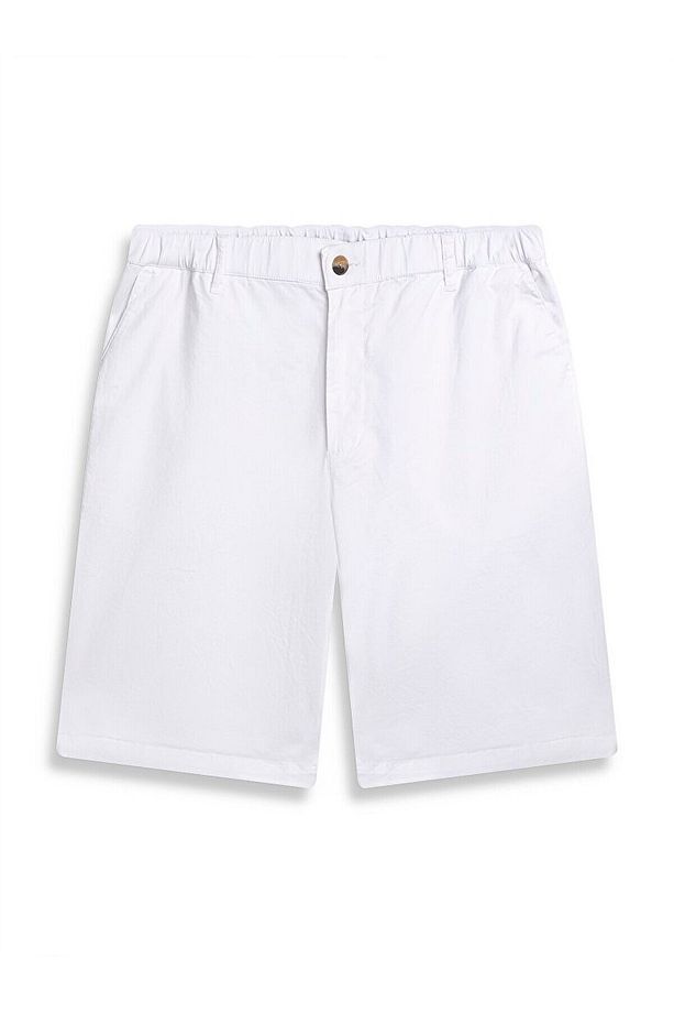 Basıc Midi Regular Gabardin Beyaz Şort - 1