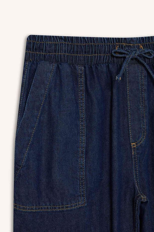 Pull On Carrot Fit Yüksek Bel Crop Fit Yumuşak Jean Pantolon E0956AX25SM - 2