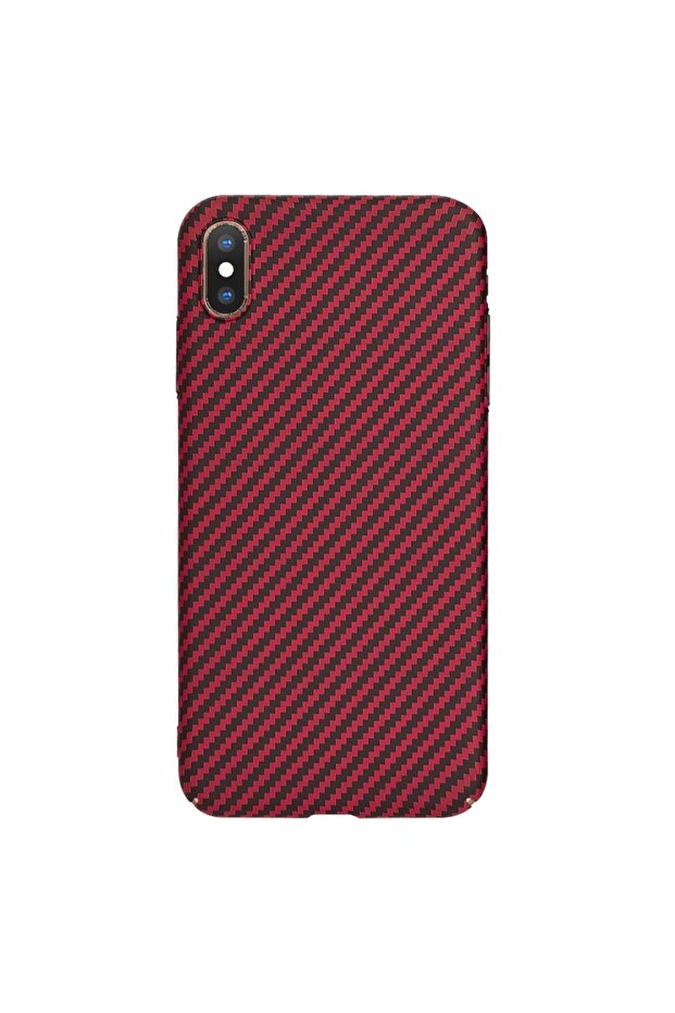 IPhone XS Max Case - Techsuit Carbonite FiberShell - Red - 3