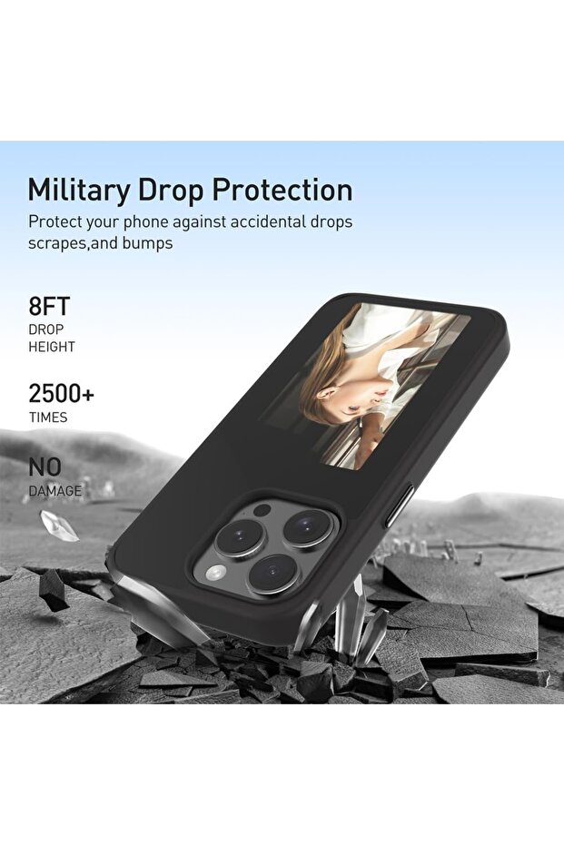 IPhone 15 Pro Case - Techsuit SmartScreen NFC - Black - 2