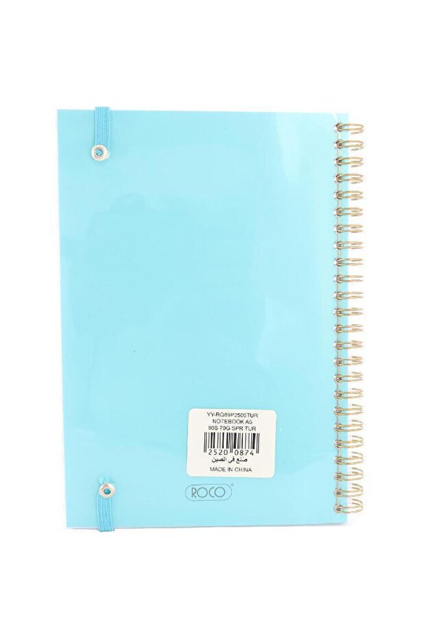Notebook Solid A5 80 Sheets Lined Turquoise/Gold - 3