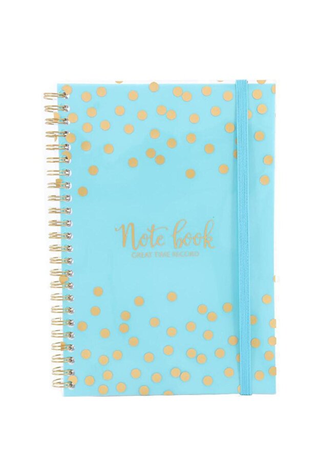 Notebook Solid A5 80 Sheets Lined Turquoise/Gold - 1