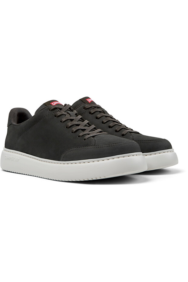 Men's Dark Gray Genuine Leather Classic Sneaker With Comfort Sole, Stylish Daily RunnerK21 - 1