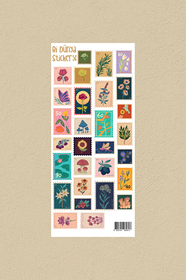 M56 – Çiçekli Pullar Sticker Seti - 1