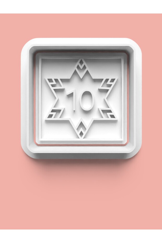 Checkered Number 10 Figure Cookie Mold and Sugar Dough Mold - Ten Numbers
