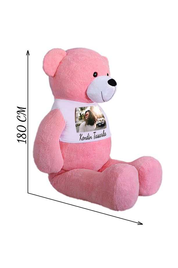 180 cm Dev Tatlım Peluş Ayıcık – Yerli Üretim, Tişörtlü Sevimli Tasarım - 4