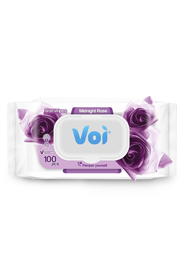 Wet Wipes Midnight Rose 100pcs – 20x15cm, Alcohol-Free, Skin-Friendly