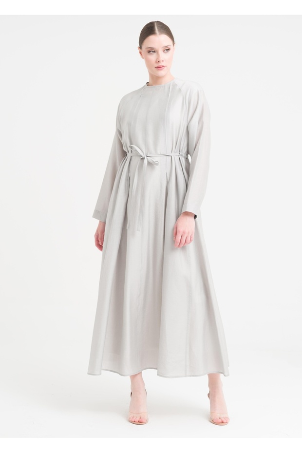 Reglan Kol Pile Detaylı Elbise - 1