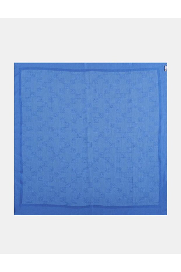 شال ليوسل بنمط مونوغرام صغير نيلي - 1