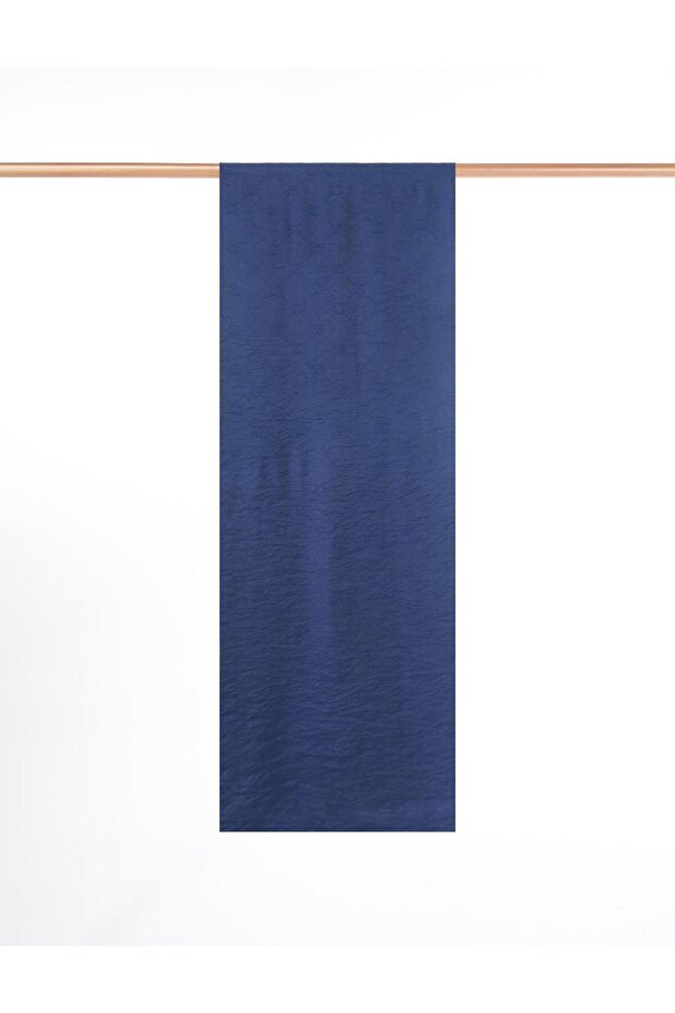 Altıgen Monogram Jakarlı Viskon Dokuma Şal Lacivert - 1