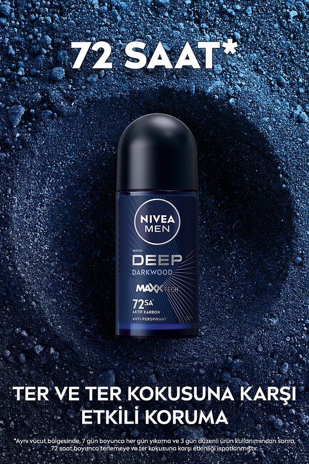 MEN Erkek Roll-on Deodorant Deep Dimension 50ml, 72 Saat Anti-Perspirant Koruma, Aktif Karbon - 3