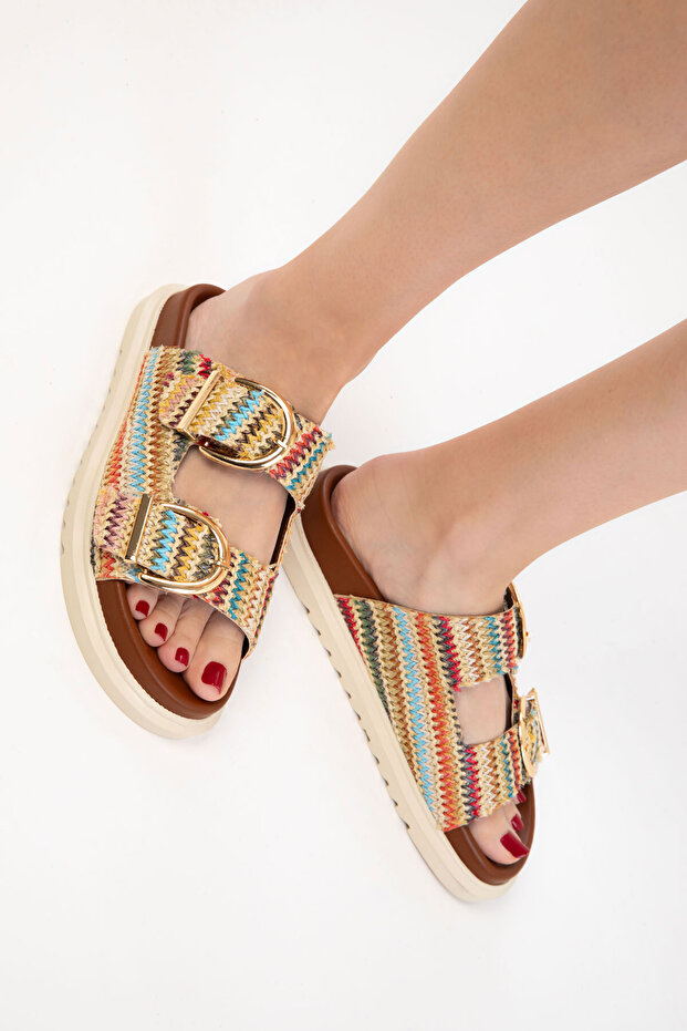 Hasır-Multi Kadın Terlik 20698 - 4