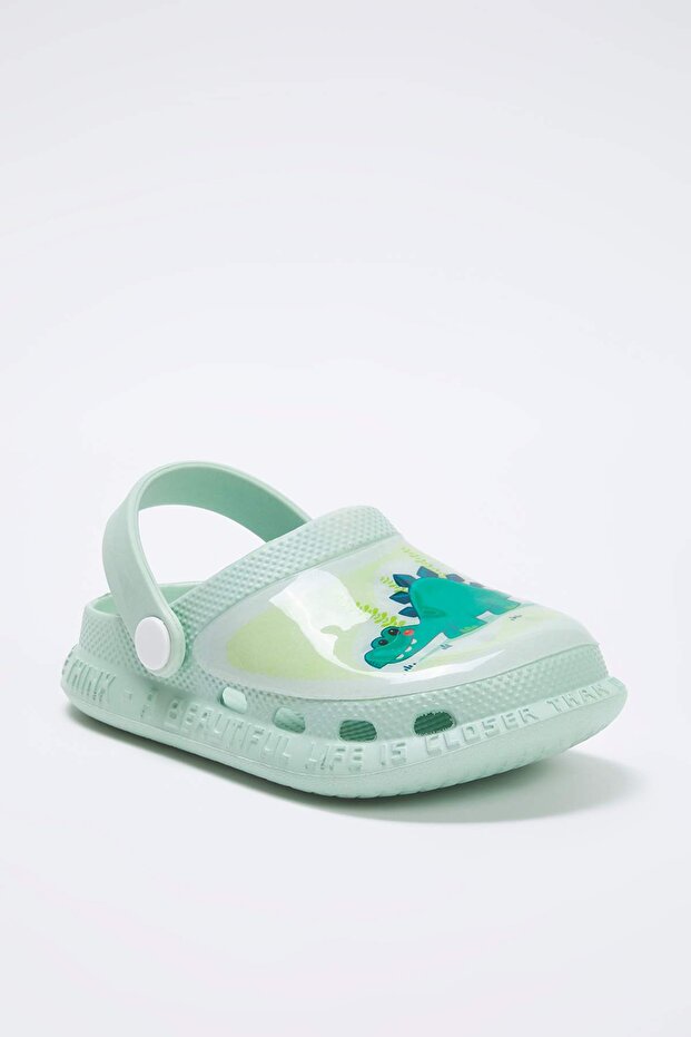 Soft Mint Önü Kapalı Işıklı Timsah Figürü Detaylı Erkek Çocuk Kids Sandalet Terlik TAKSS25TE00054 - 4