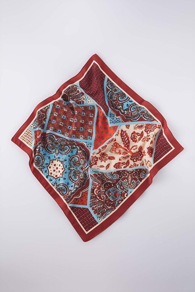 Kırmızı Desenli 50*50 cm 2'li Paket Fular Aksesuar TWOSS25FU00000 - 2