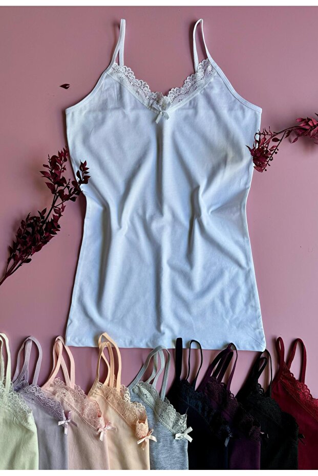 6 részes pamut puha alsóing csipke kötélpánttal és masnival - 4