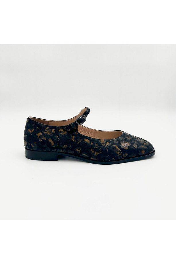 Hakiki Deri Mary Jane Babet – Leopar Desenli, 2 cm Topuk - 1
