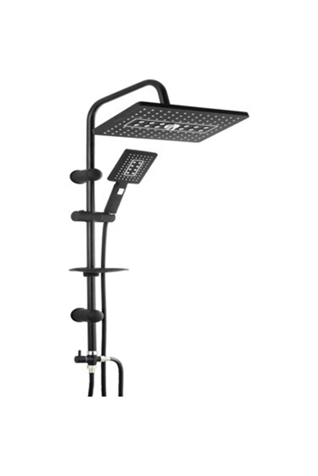 Black Matte Luxury Robot Shower Set - Rectangular Rain System Multifunctional - 2