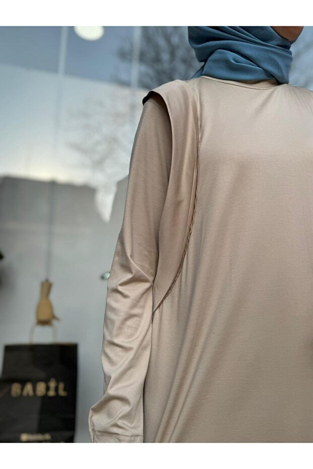 Bambu Kumaş Kadın Tunik Bej - 2