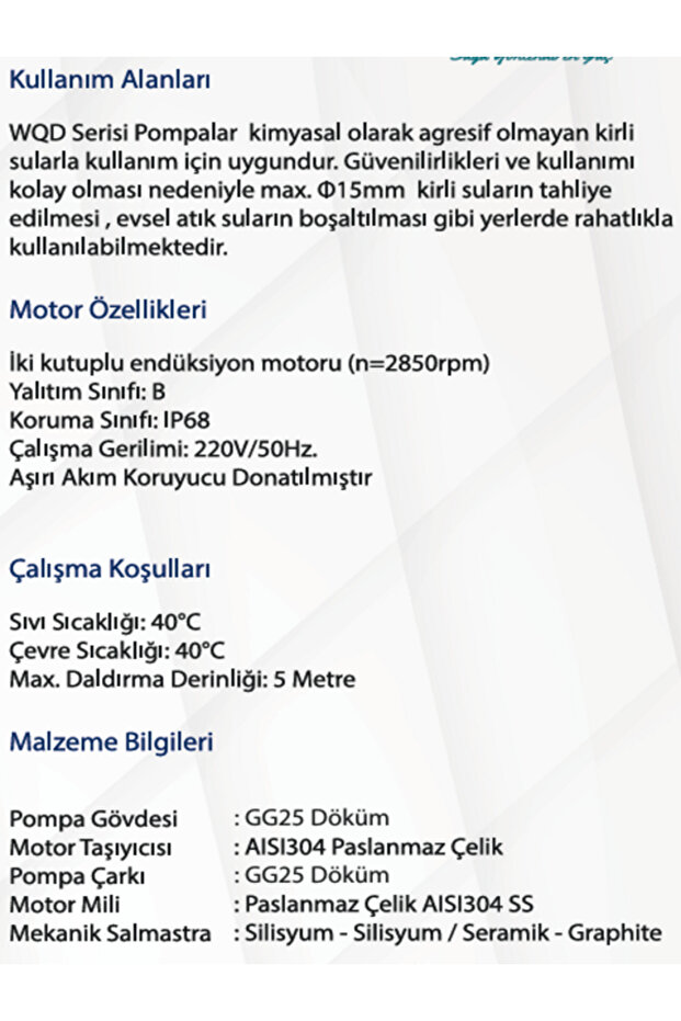 Kaysu WQD370-B Dalgıç Pompa - 3