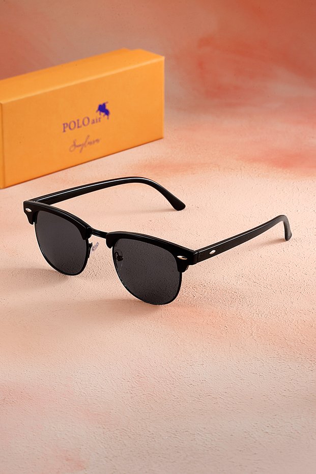 Unisex Sunglasses Uv400 Protection Bay Black Color Glass and Frame Plg-2100C1