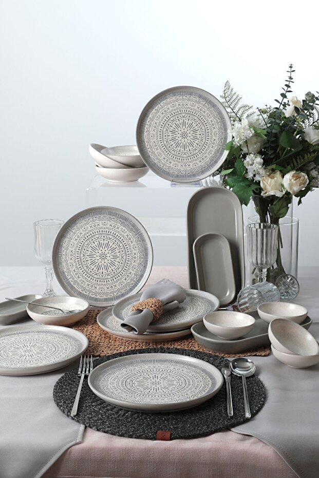 Keramika Stone Kahvaltı Takımı 18 Parça 6 Kişilik 21426-27