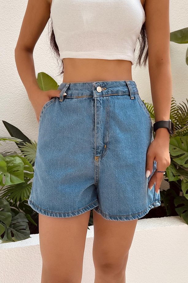 Kadın Regular Denim Mini Şort - 3