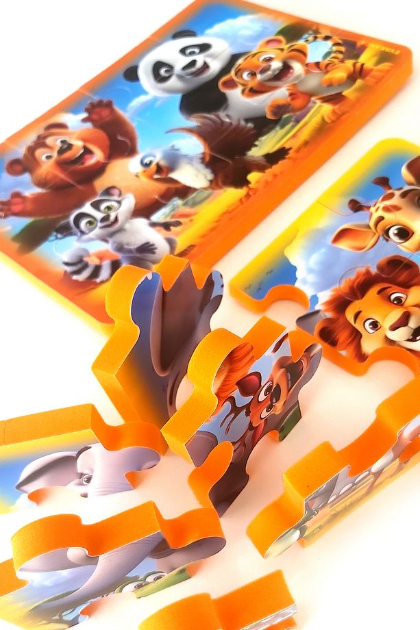 12 Parçalı 4 Adet Kalın Çocuk Puzzle Yapboz - 6