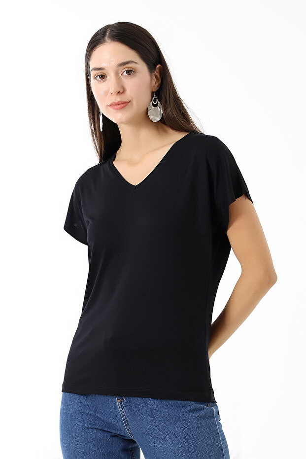 Дамска черна тениска - 5