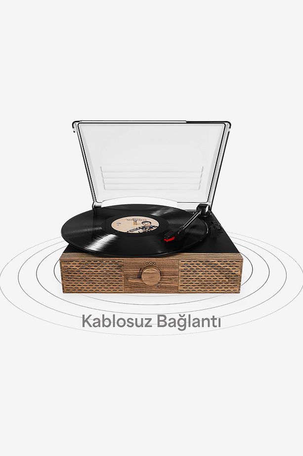 Dahili Hoparlörlü Bluetoothlu Ahşap Pikap DB-9191 Rustik - 4