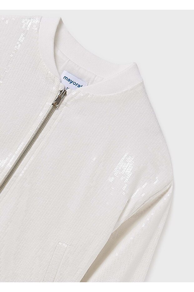 Kız Çocuk Pullu Ceket KREM - 3