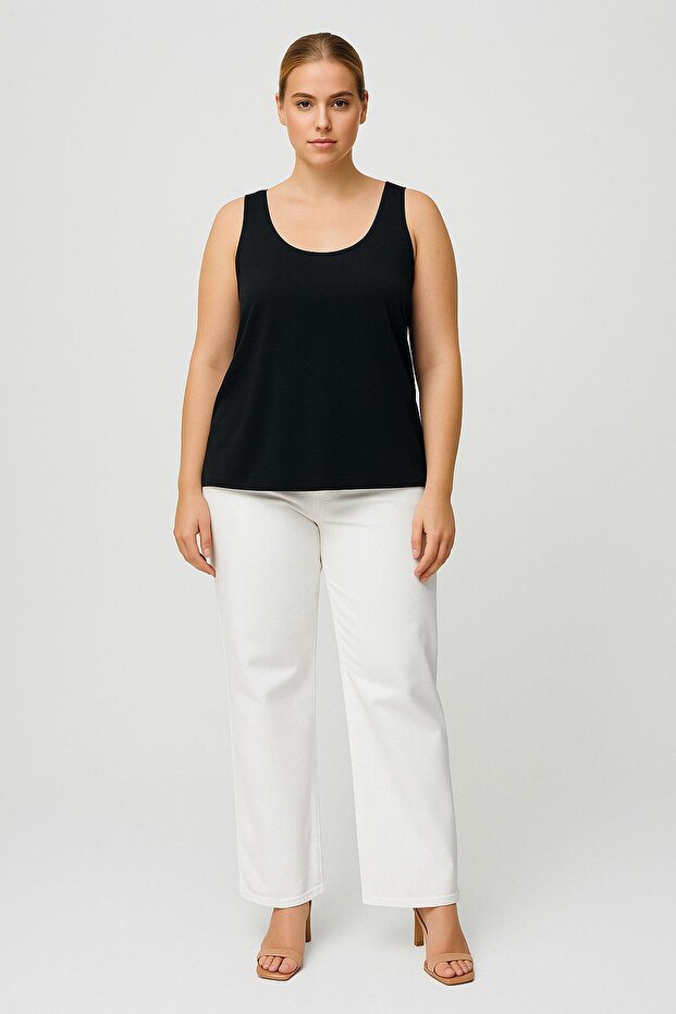 2 Pieces A-Line Comfortable Fit Basic Thick Strap Undershirt T-Shirt - 2