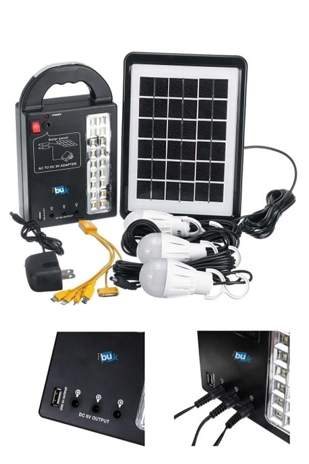 Dat 999 Radyolu Solar Güneş Enerjili Aydınlatma Sistemi Kamp Lambası 3 Adet Lambalı At-999 - 4