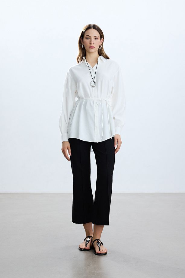 Siyah Flare Pantolon - 6
