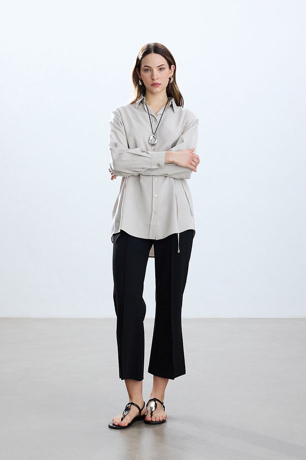 Siyah Flare Pantolon - 4