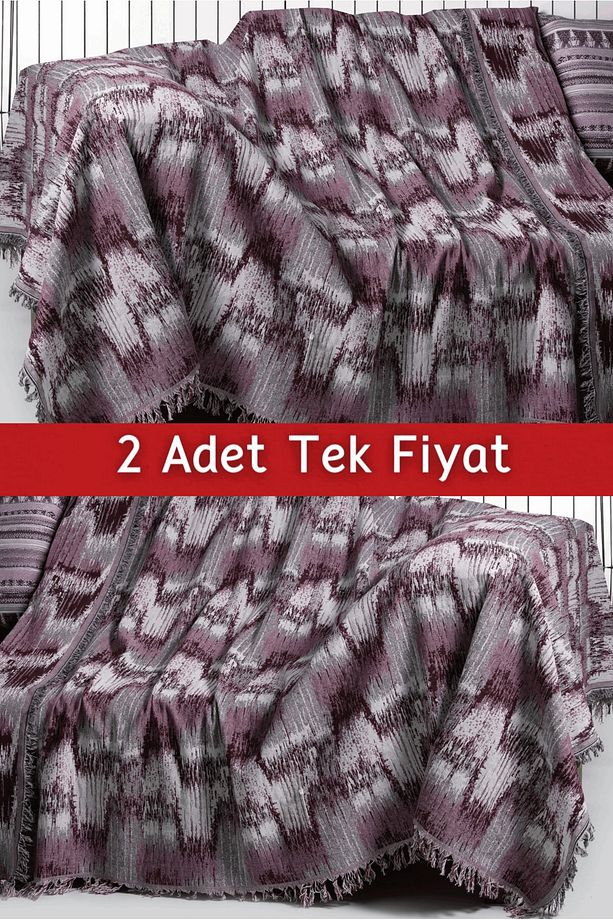 İkili Set Dokuma Koltuk Örtüsü Seti 170x220cm - 1