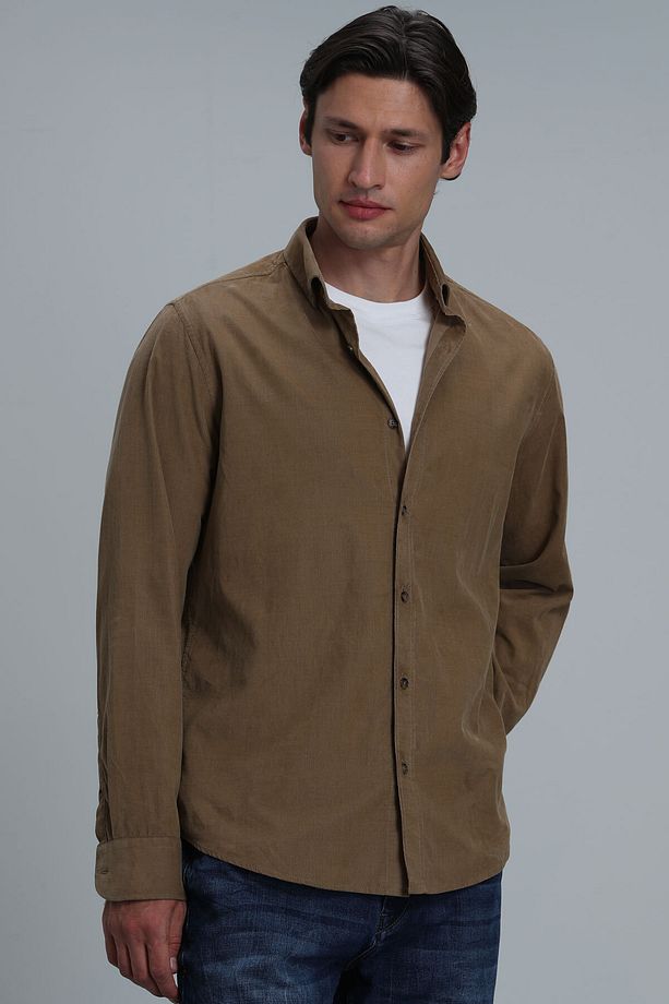 Watt Erkek Basic Gömlek Comfort Fit Deve Tüyü - 5