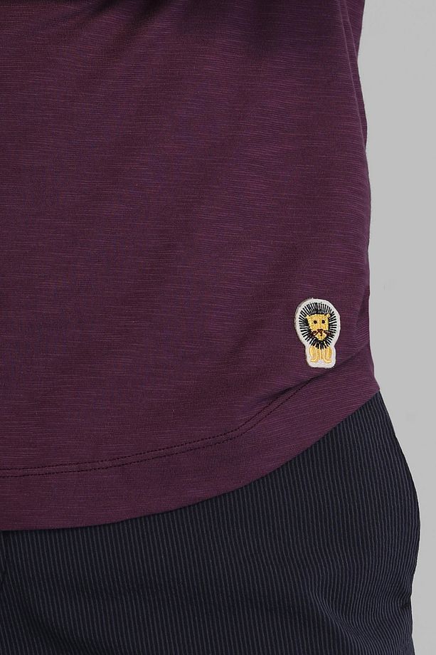Junya Modern Grafik T- Shirt Mürdüm - 4